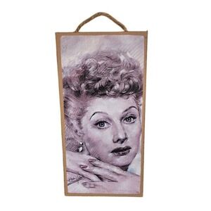 Lucille Ball I Love Lucy Wooden Wall Hanging Sign Portrait Sketch 10"x5"